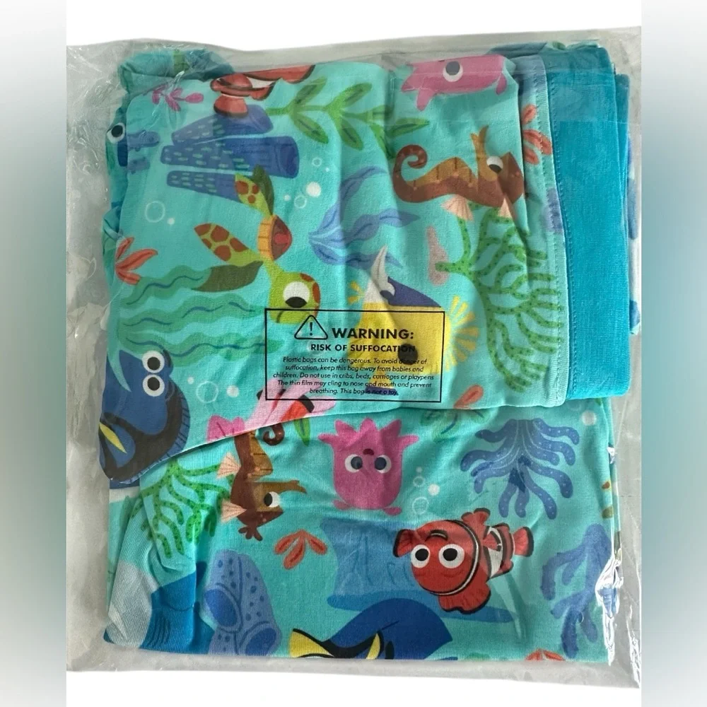 Little Sleepies Disney 🐠 Nemo’s Reef Bamboo Pajama Set 2 Piece Size 4T NWT